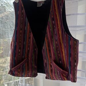 Vintage-Inspired Multicolor Striped Vest Tunic - Maya Jones